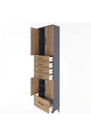 Arges Dolap 4 Raflı 5 Çekmeceli 4 Kapaklı 60x30x243 - S32M016V6A