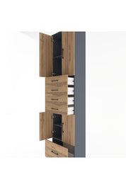 Arges Dolap 4 Raflı 5 Çekmeceli 4 Kapaklı 60x30x243 - S32M016V6A
