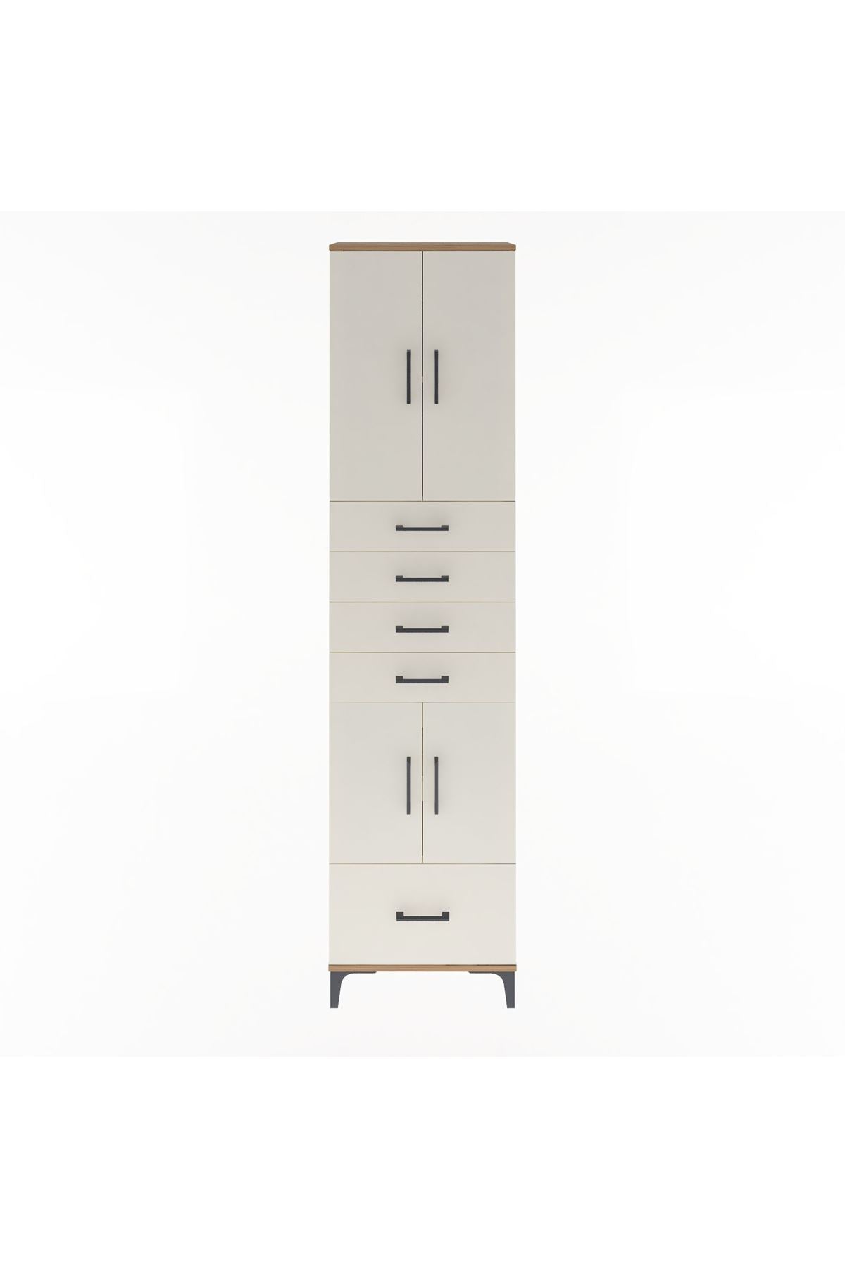 Arges Dolap 4 Raflı 5 Çekmeceli 4 Kapaklı 60x30x243 - S32M016V7A