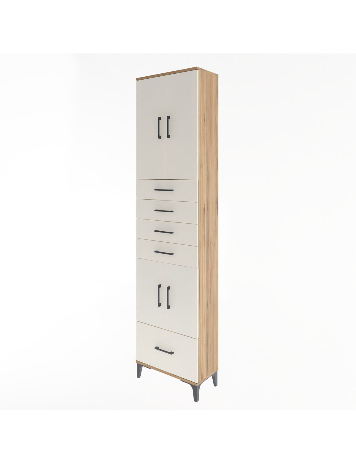 Arges Dolap 4 Raflı 5 Çekmeceli 4 Kapaklı 60x30x243 - S32M016V7A