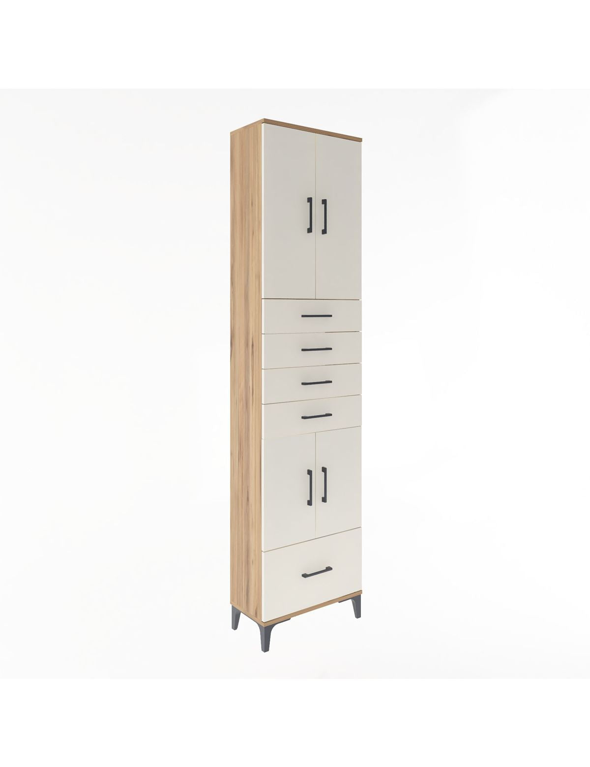 Arges Dolap 4 Raflı 5 Çekmeceli 4 Kapaklı 60x30x243 - S32M016V7A