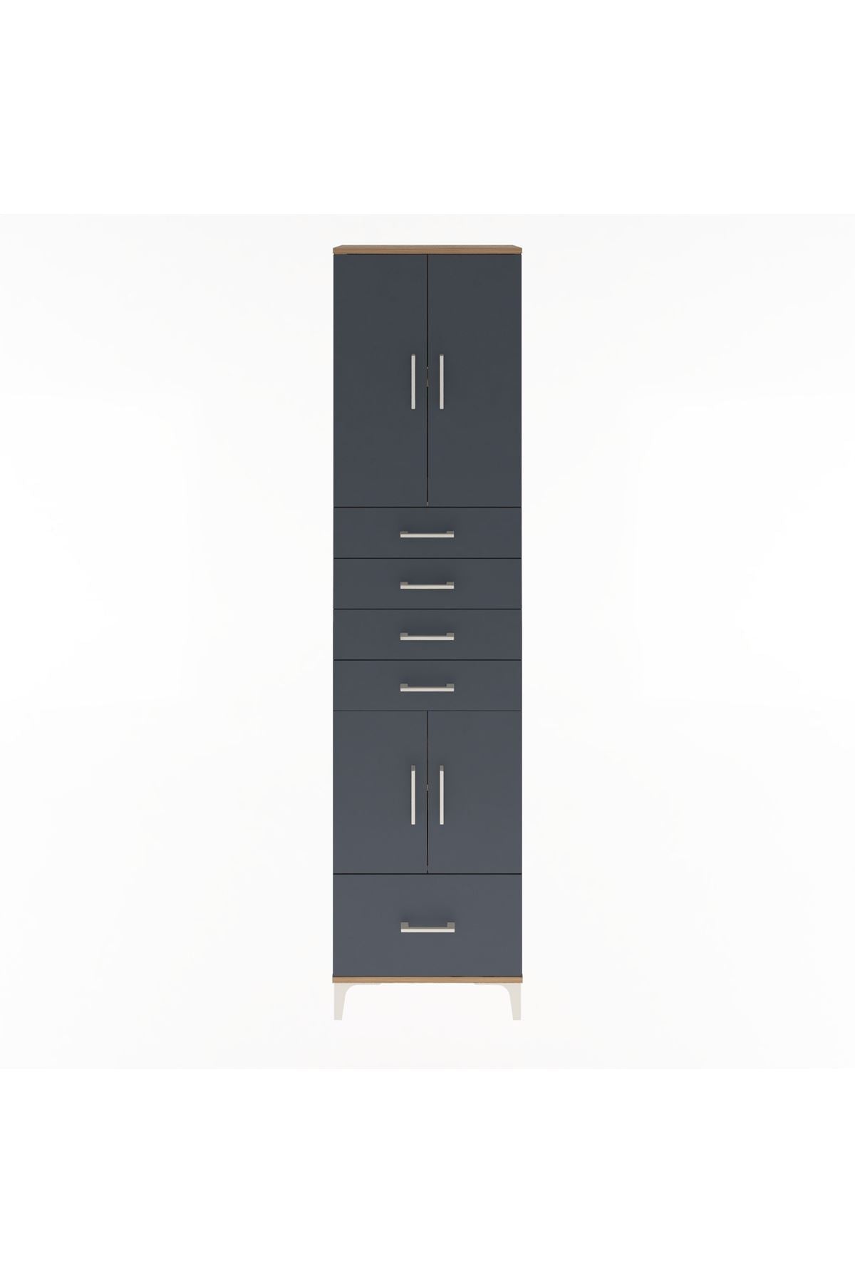 Arges Dolap 4 Raflı 5 Çekmeceli 4 Kapaklı 60x30x243 - S32M016V8A