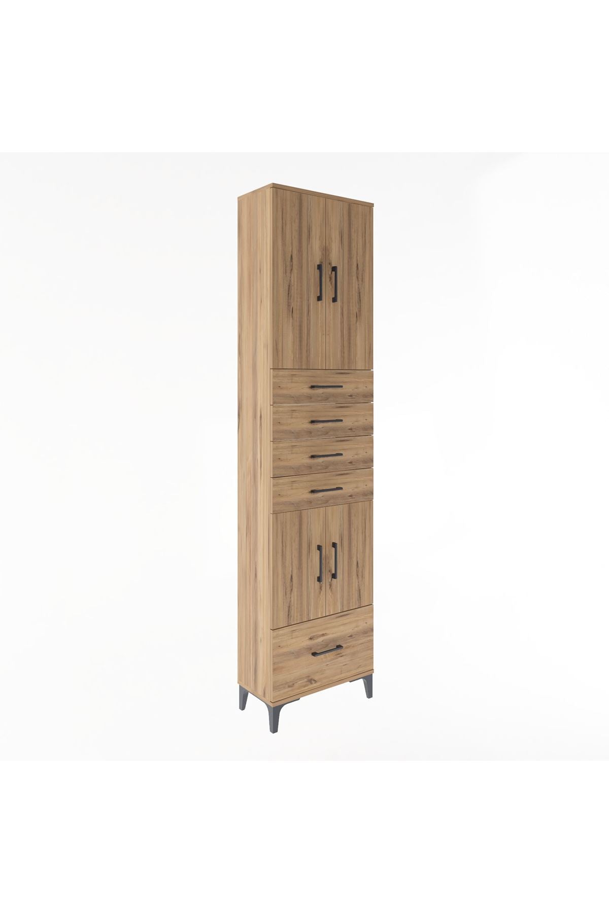Arges Dolap 4 Raflı 5 Çekmeceli 4 Kapaklı 60x30x243 - S32M016V9A