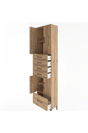 Arges Dolap 4 Raflı 5 Çekmeceli 4 Kapaklı 60x30x243 - S32M016V9A