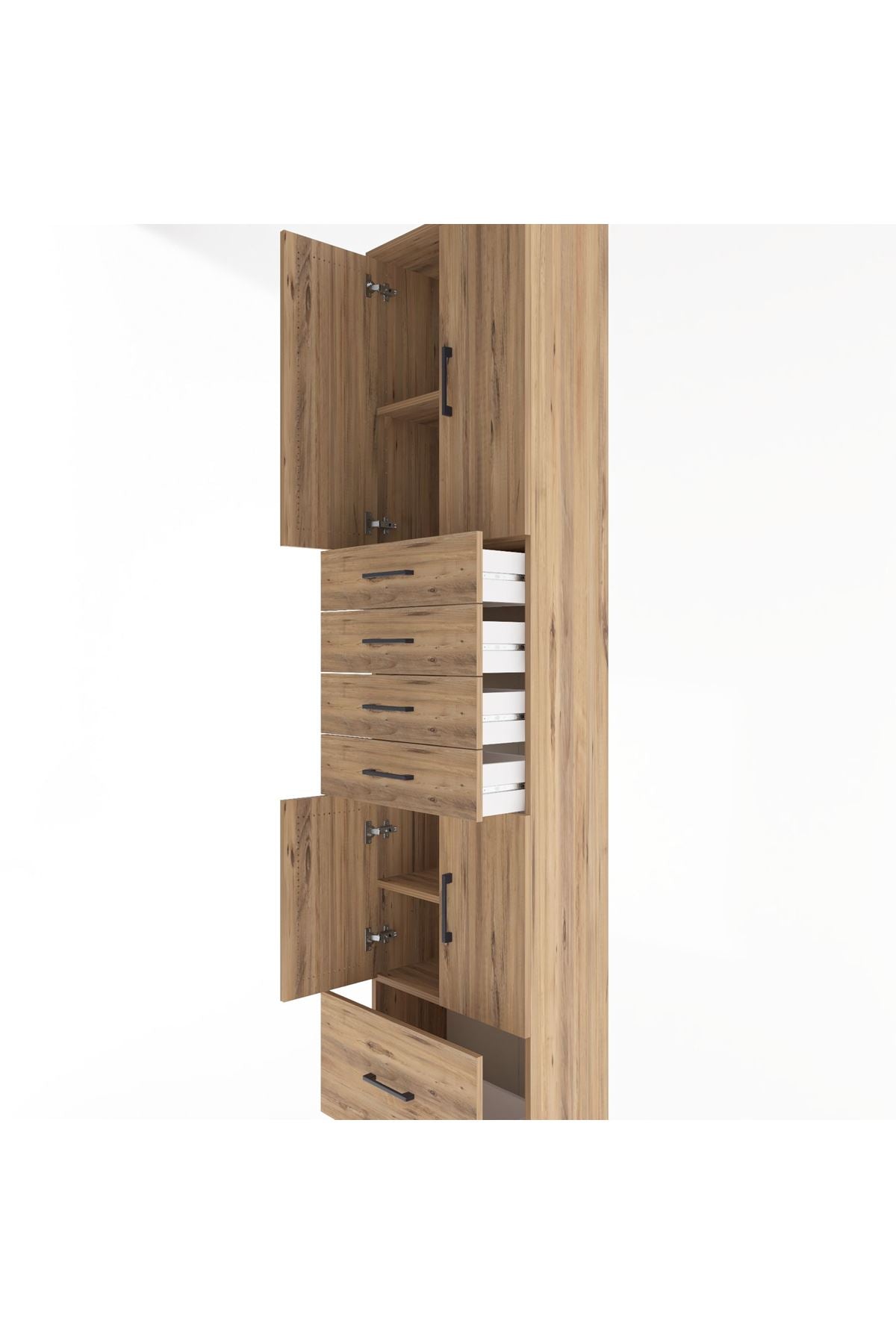 Arges Dolap 4 Raflı 5 Çekmeceli 4 Kapaklı 60x30x243 - S32M016V9A