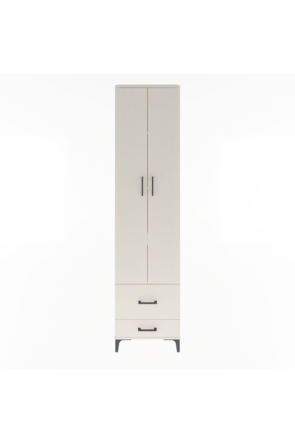 Arges Dolap 4 Raflı 2 Çekmeceli 2 Kapaklı 60x30x243 - S32M017V1A