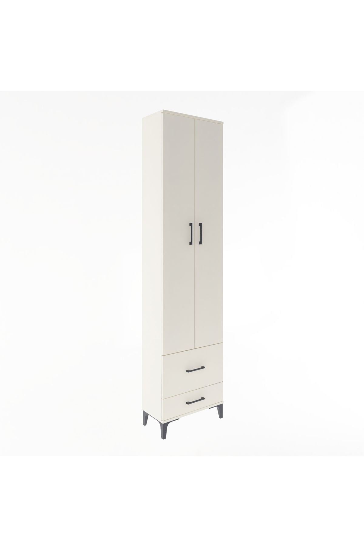 Arges Dolap 4 Raflı 2 Çekmeceli 2 Kapaklı 60x30x243 - S32M017V1A