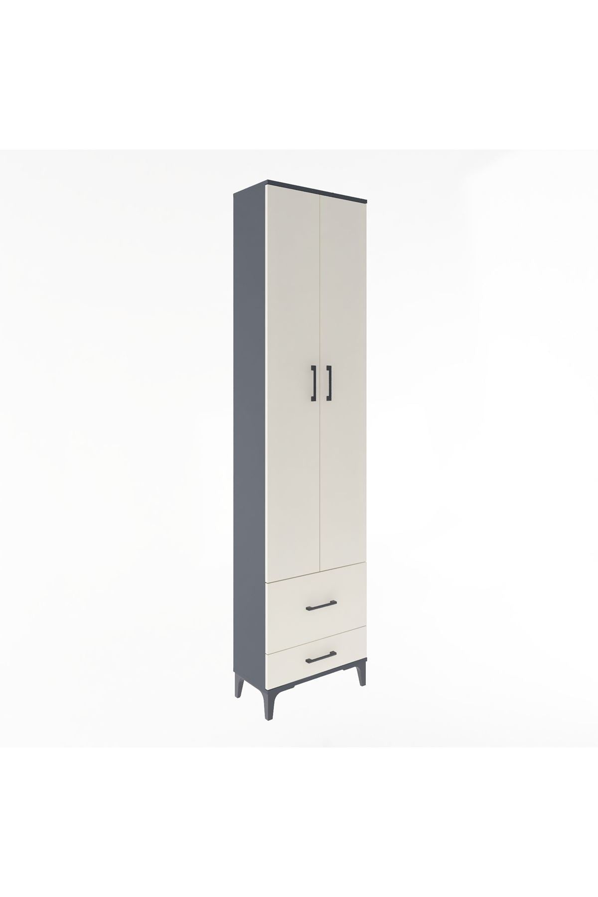 Arges Dolap 4 Raflı 2 Çekmeceli 2 Kapaklı 60x30x243 - S32M017V4A