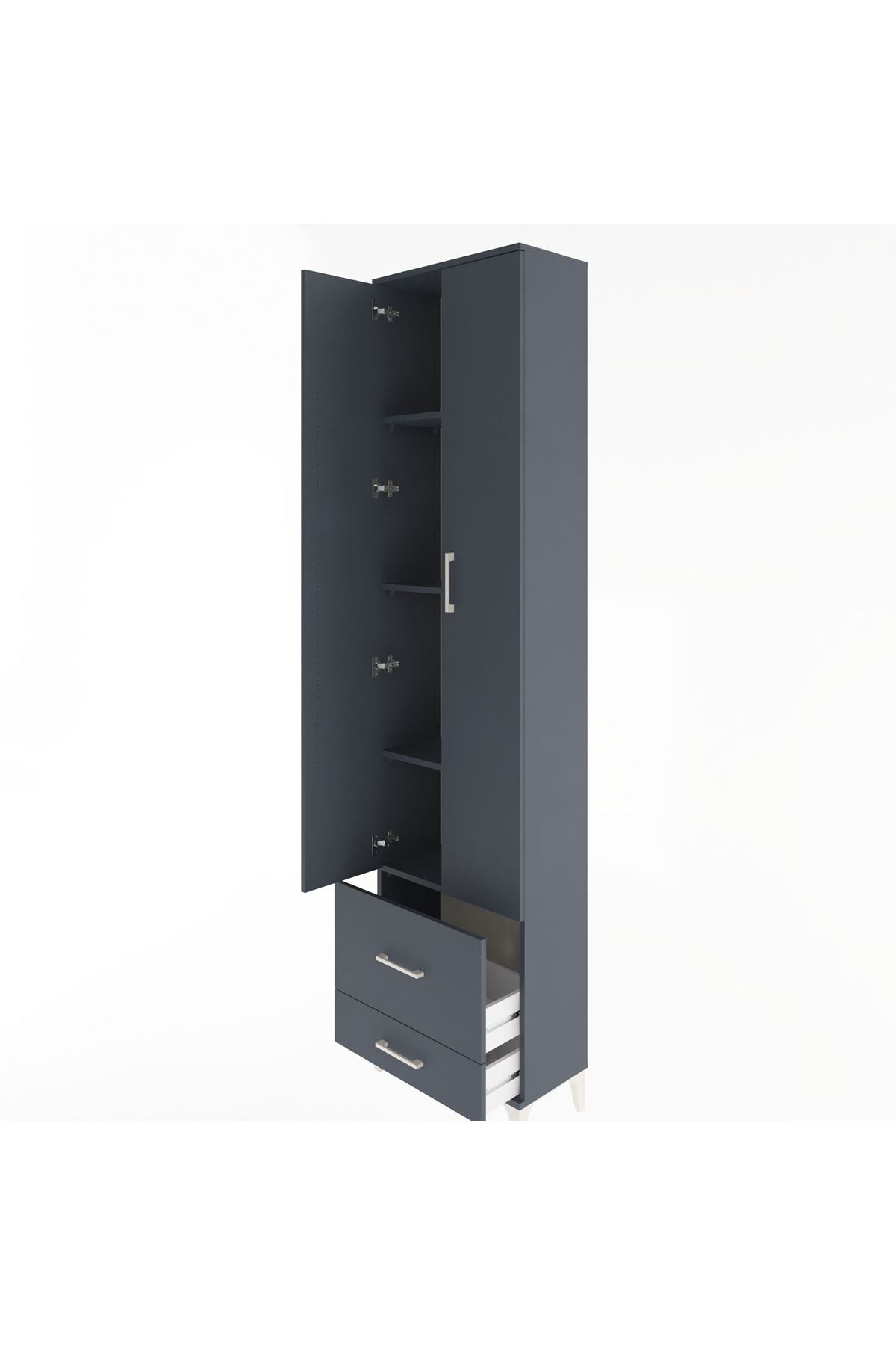 Arges Dolap 4 Raflı 2 Çekmeceli 2 Kapaklı 60x30x243 - S32M017V5A