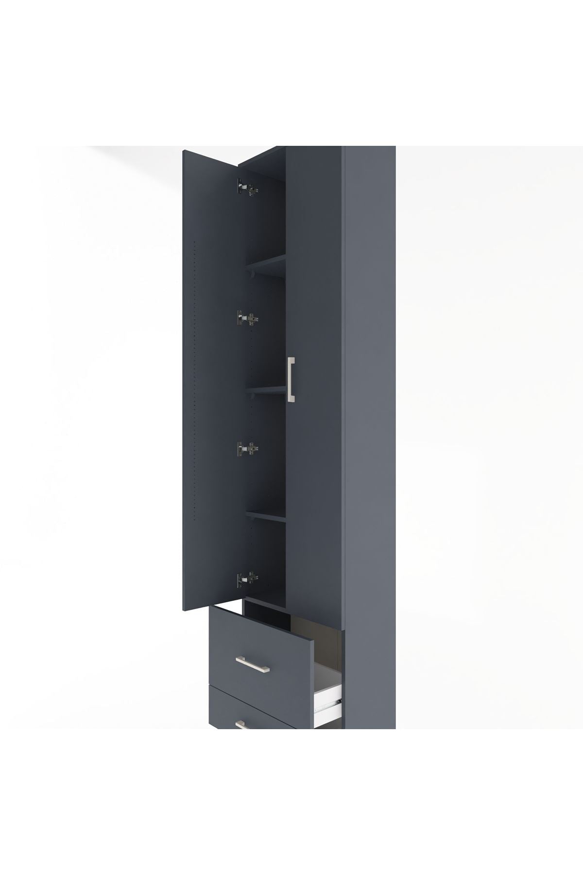 Arges Dolap 4 Raflı 2 Çekmeceli 2 Kapaklı 60x30x243 - S32M017V5A