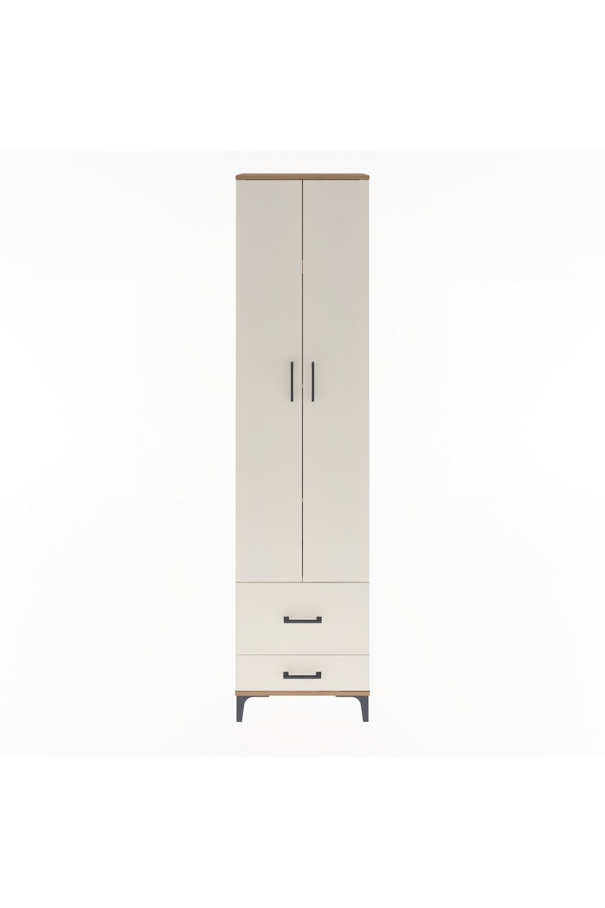 Arges Dolap 4 Raflı 2 Çekmeceli 2 Kapaklı 60x30x243 - S32M017V7A