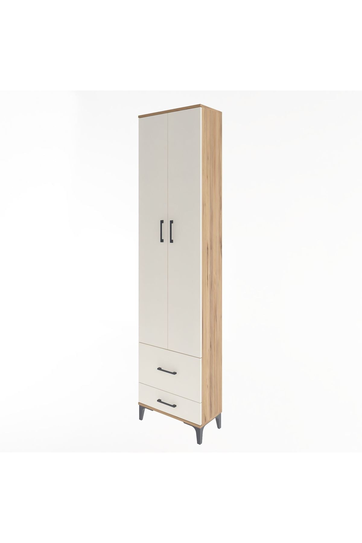 Arges Dolap 4 Raflı 2 Çekmeceli 2 Kapaklı 60x30x243 - S32M017V7A