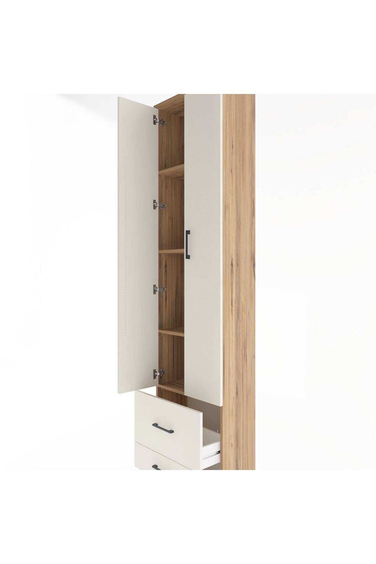 Arges Dolap 4 Raflı 2 Çekmeceli 2 Kapaklı 60x30x243 - S32M017V7A