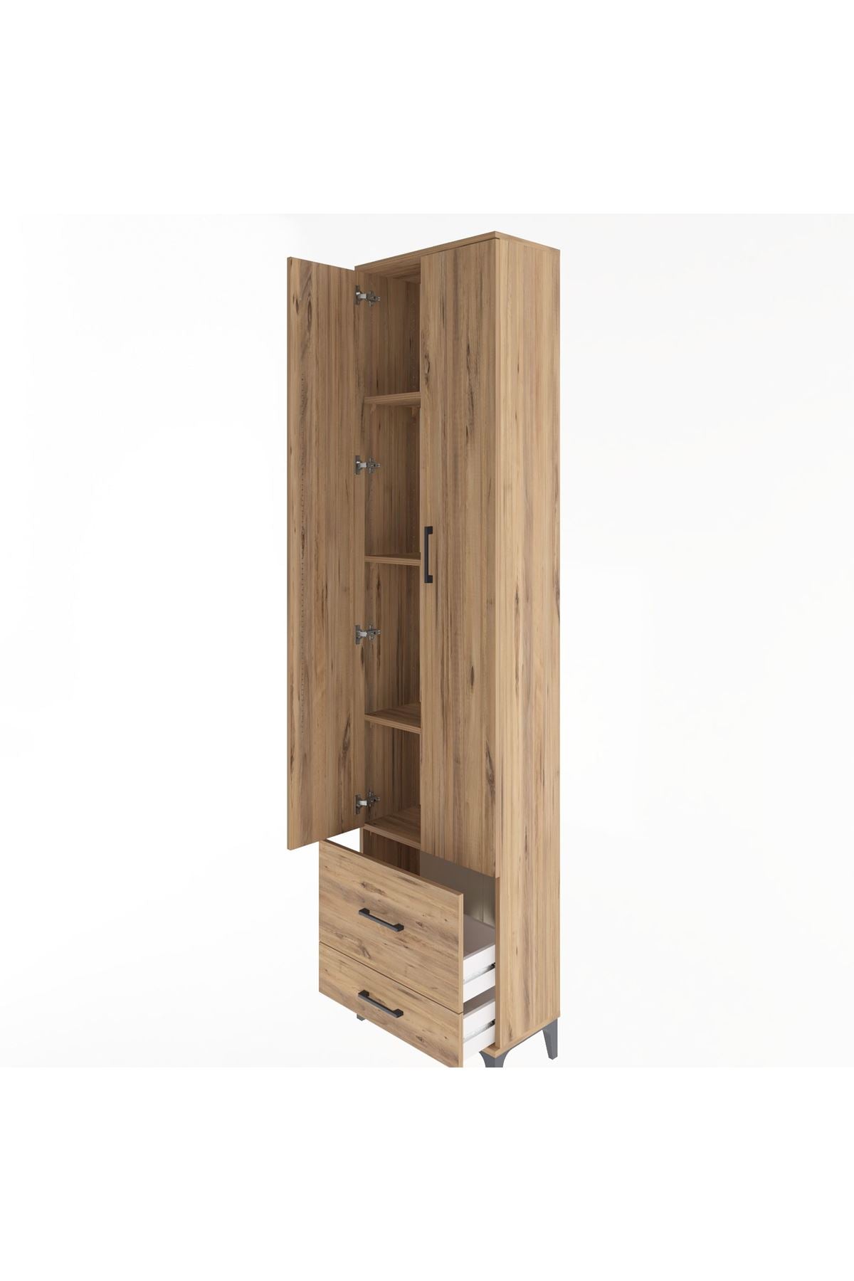 Arges Dolap 4 Raflı 2 Çekmeceli 2 Kapaklı 60x30x243 - S32M017V9A