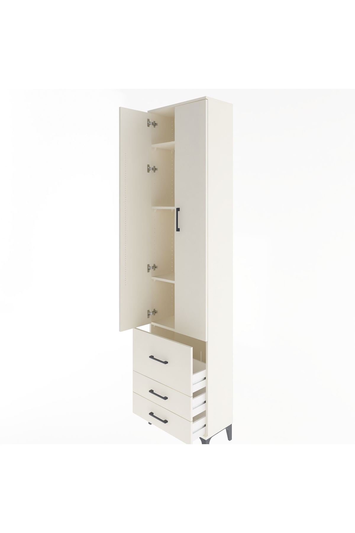 Arges Dolap 4 Raflı 3 Çekmeceli 2 Kapaklı 60x30x243 - S32M018V1A