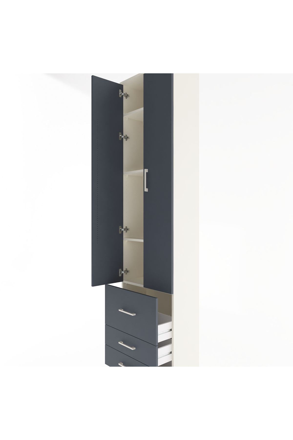 Arges Dolap 4 Raflı 3 Çekmeceli 2 Kapaklı 60x30x243 - S32M018V2A