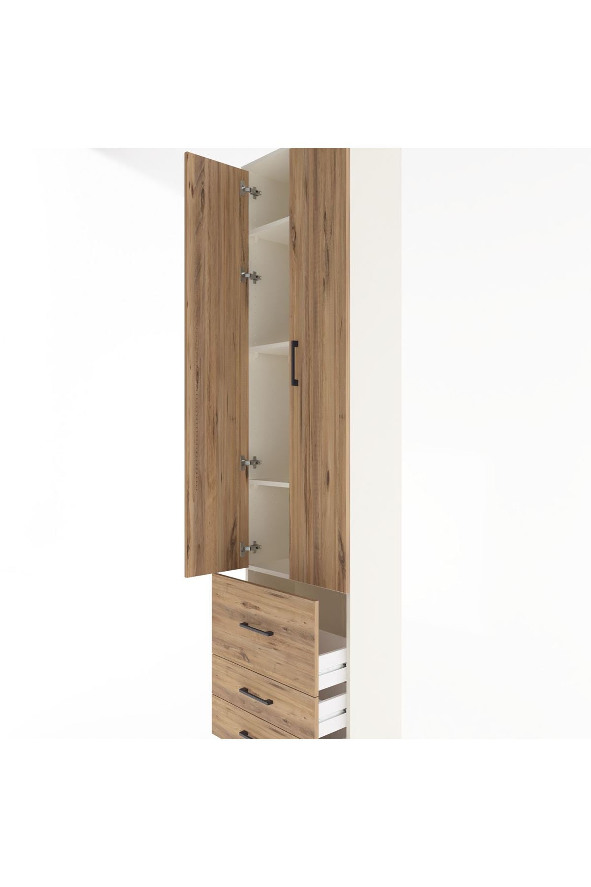 Arges Dolap 4 Raflı 3 Çekmeceli 2 Kapaklı 60x30x243 - S32M018V3A