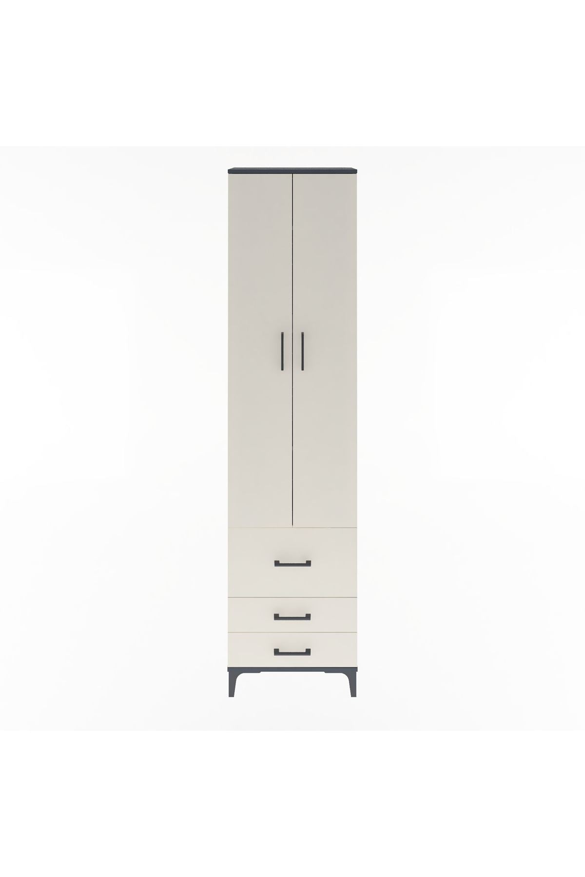 Arges Dolap 4 Raflı 3 Çekmeceli 2 Kapaklı 60x30x243 - S32M018V4A