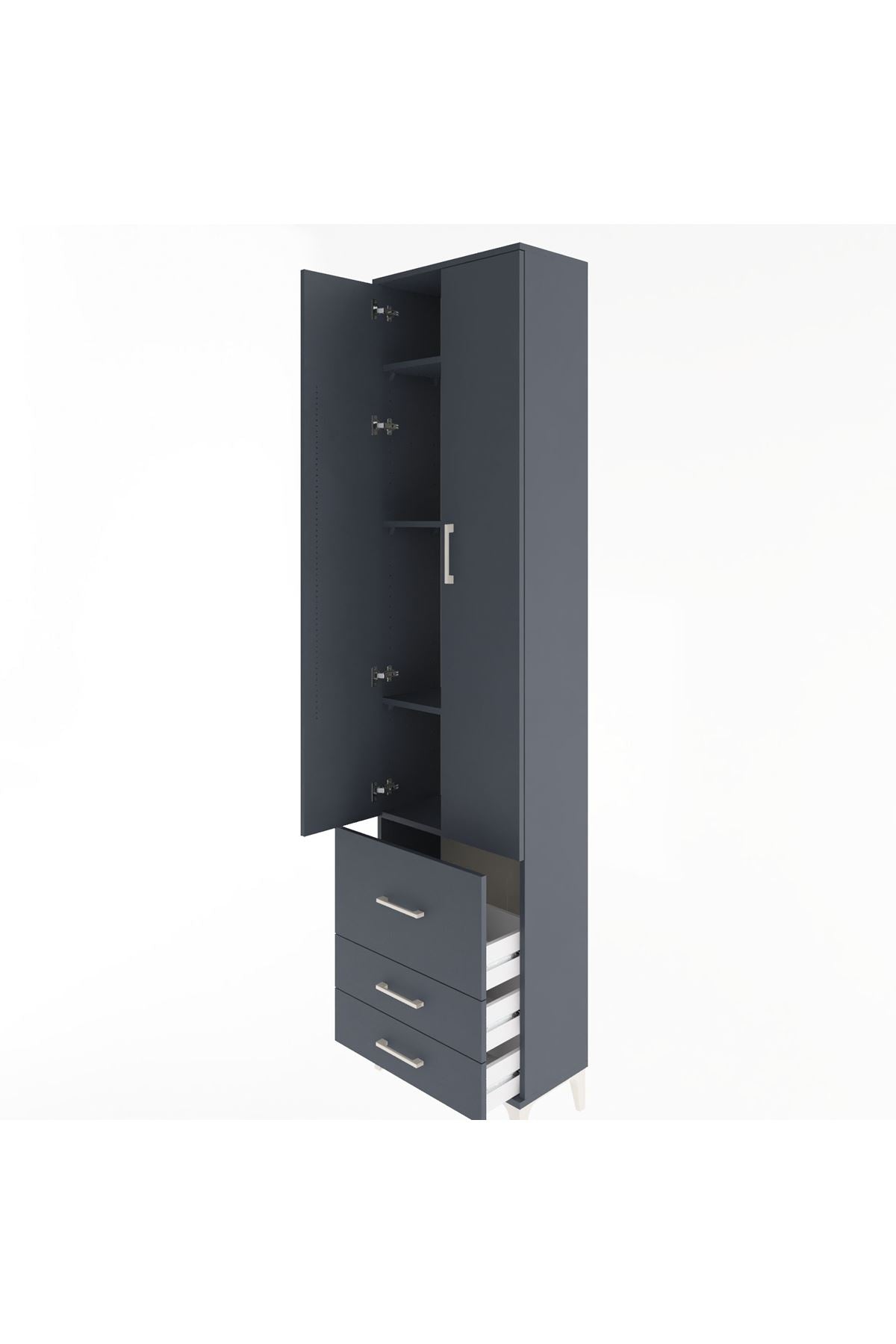 Arges Dolap 4 Raflı 3 Çekmeceli 2 Kapaklı 60x30x243 - S32M018V5A