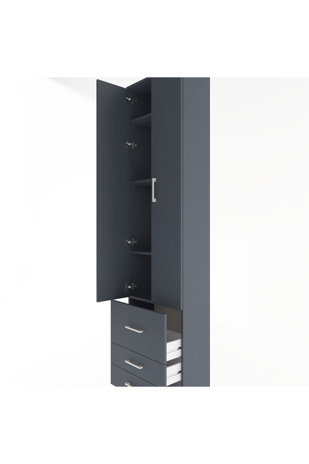 Arges Dolap 4 Raflı 3 Çekmeceli 2 Kapaklı 60x30x243 - S32M018V5A