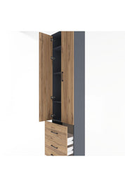 Arges Dolap 4 Raflı 3 Çekmeceli 2 Kapaklı 60x30x243 - S32M018V6A