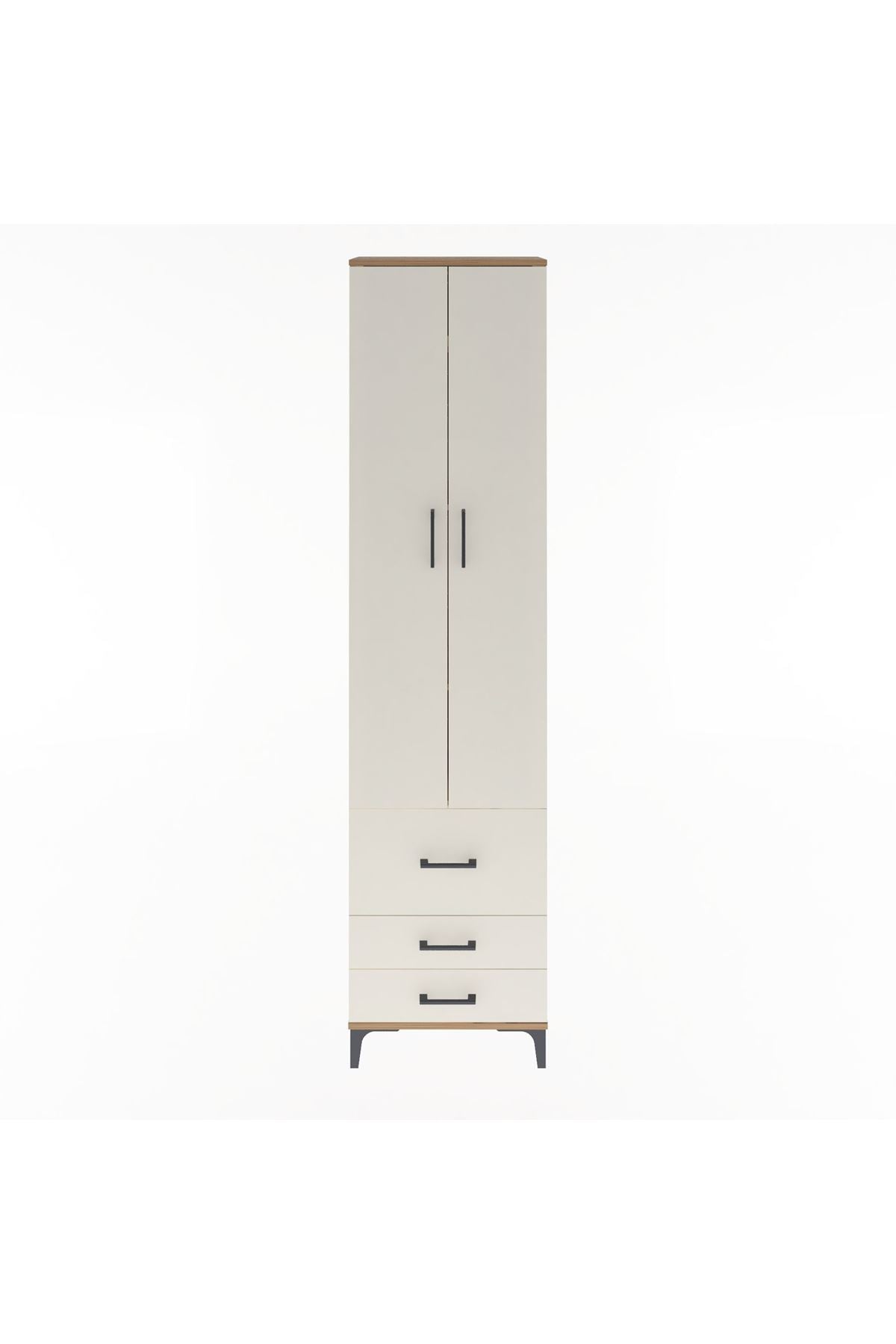 Arges Dolap 4 Raflı 3 Çekmeceli 2 Kapaklı 60x30x243 - S32M018V7A