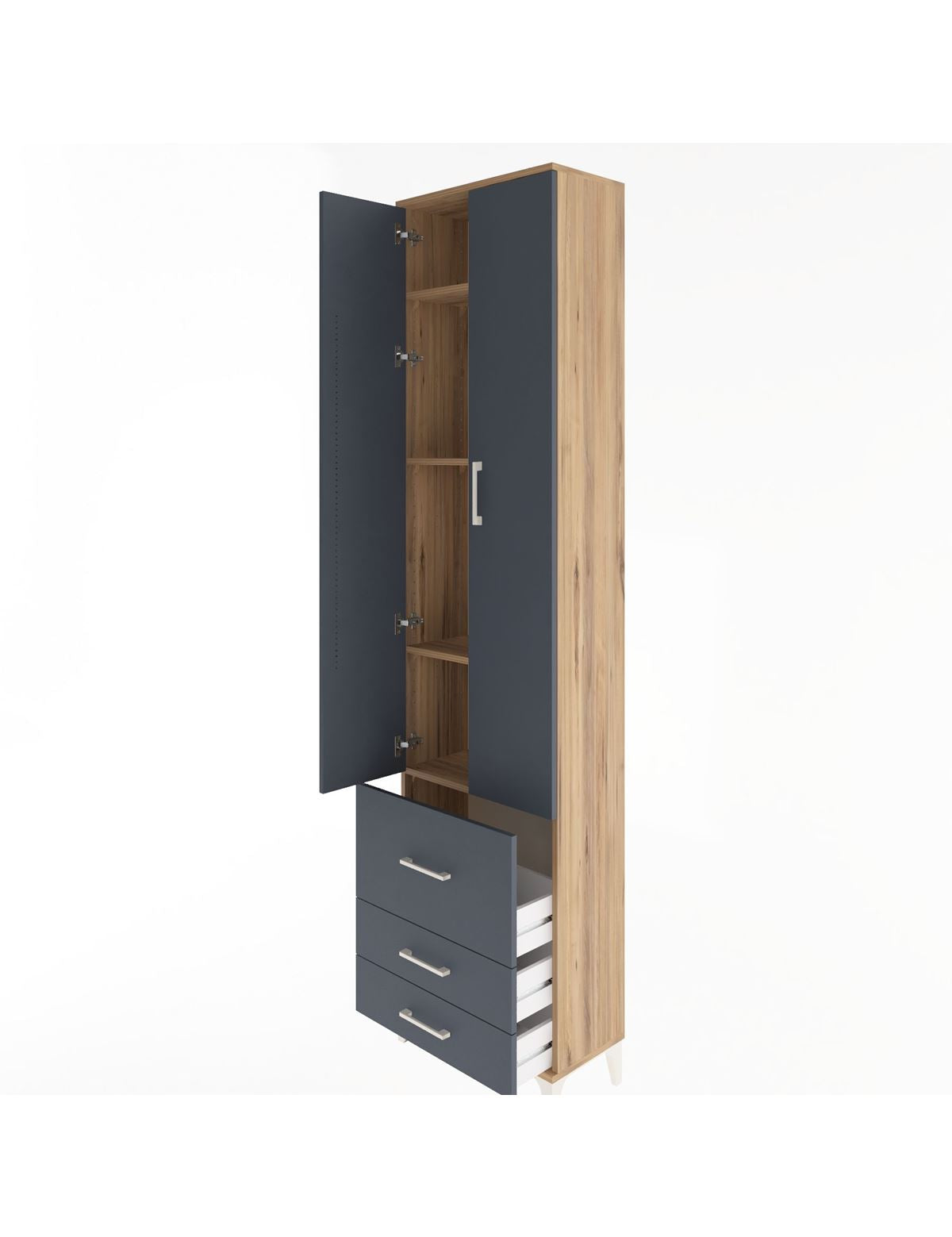 Arges Dolap 4 Raflı 3 Çekmeceli 2 Kapaklı 60x30x243 - S32M018V8A