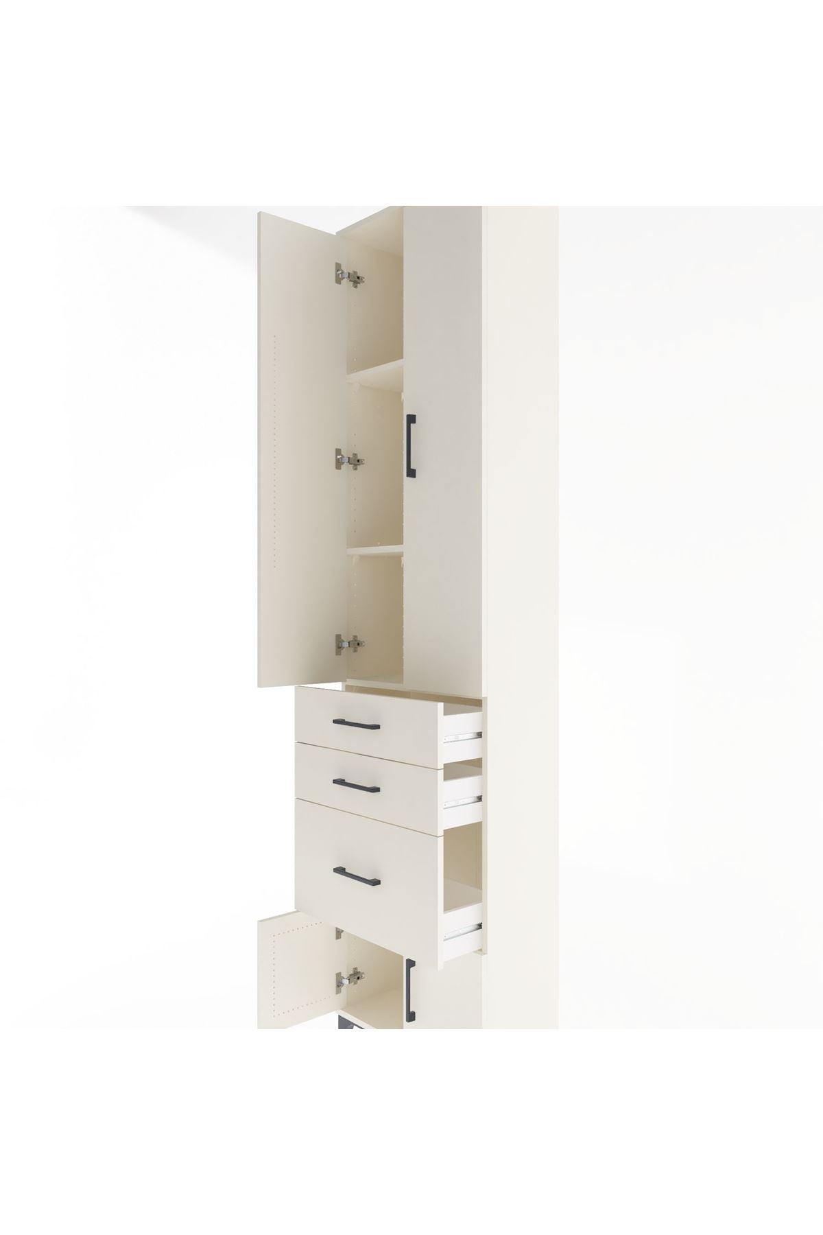 Arges Dolap 3 Raflı 3 Çekmeceli 4 Kapaklı 60x30x243 - S32M019V1A
