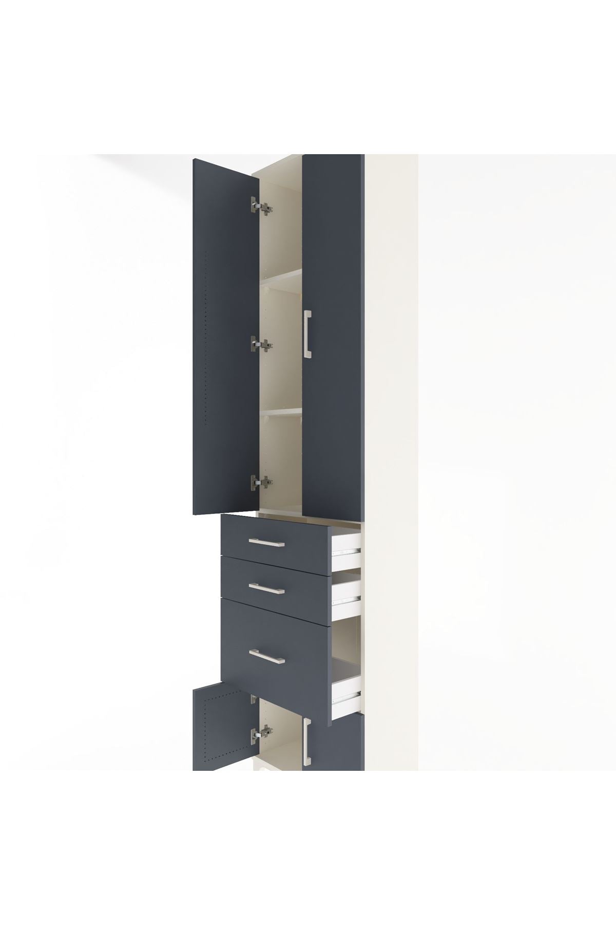 Arges Dolap 3 Raflı 3 Çekmeceli 4 Kapaklı 60x30x243 - S32M019V2A