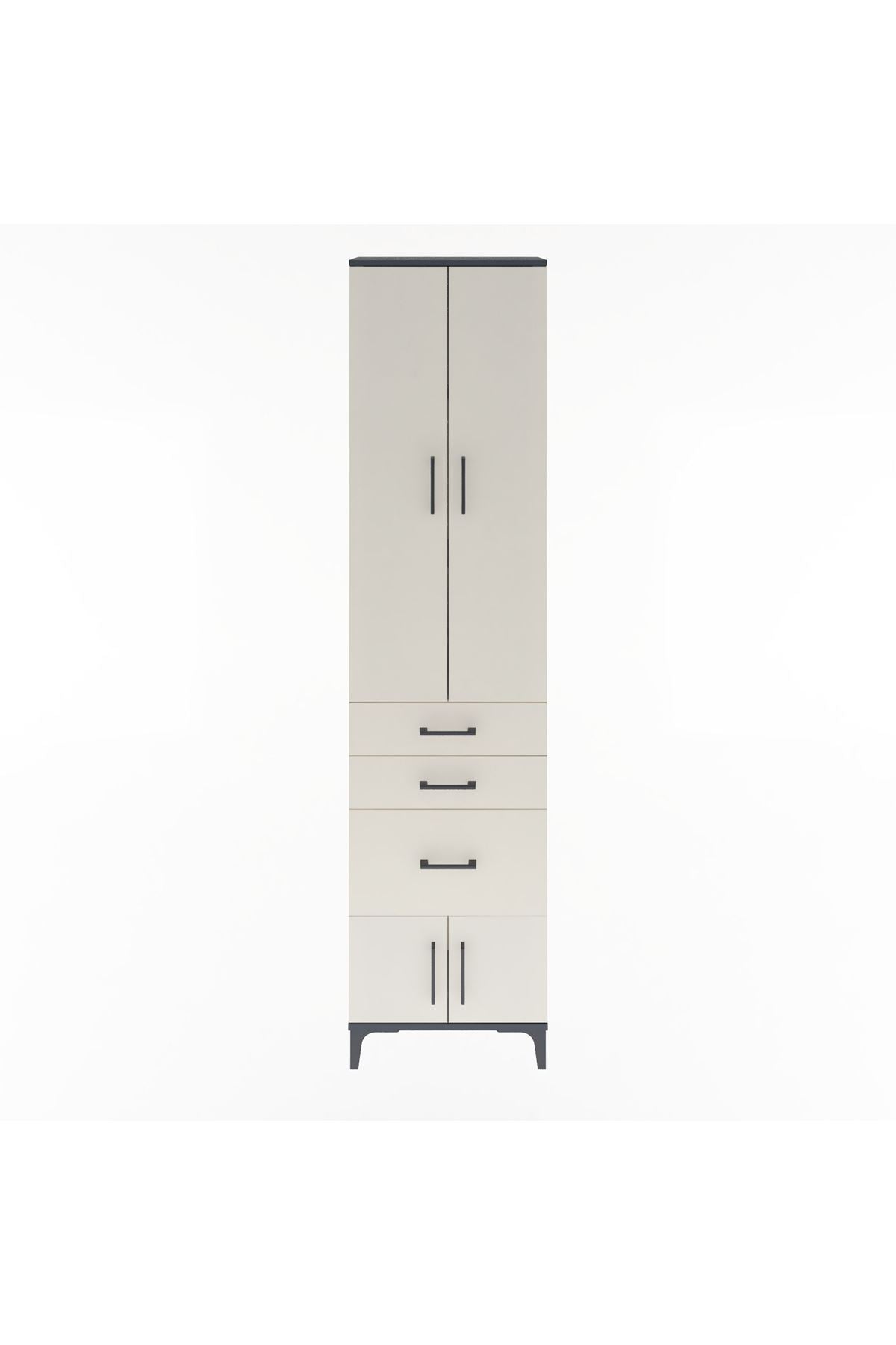 Arges Dolap 3 Raflı 3 Çekmeceli 4 Kapaklı 60x30x243 - S32M019V4A