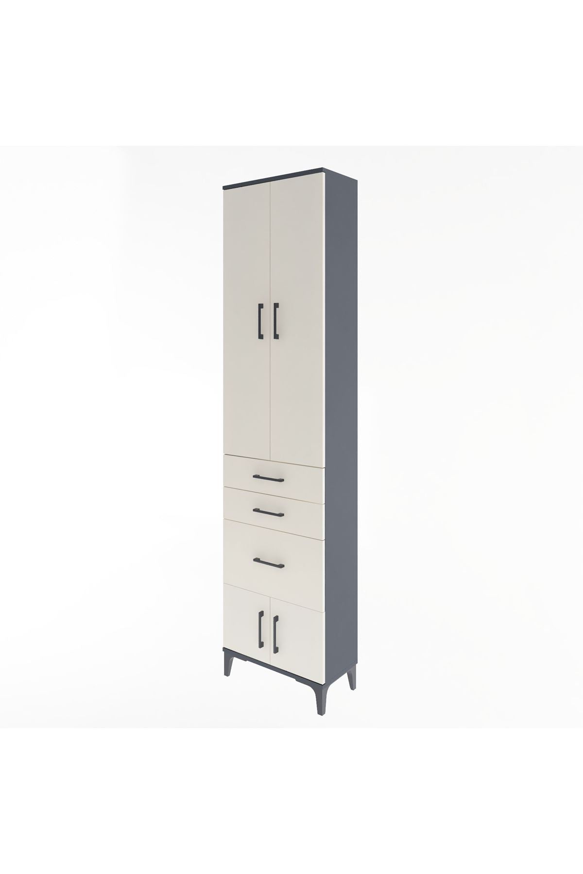 Arges Dolap 3 Raflı 3 Çekmeceli 4 Kapaklı 60x30x243 - S32M019V4A