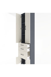 Arges Dolap 3 Raflı 3 Çekmeceli 4 Kapaklı 60x30x243 - S32M019V4A