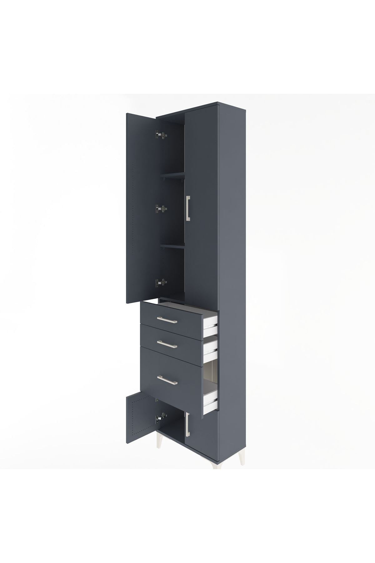 Arges Dolap 3 Raflı 3 Çekmeceli 4 Kapaklı 60x30x243 - S32M019V5A