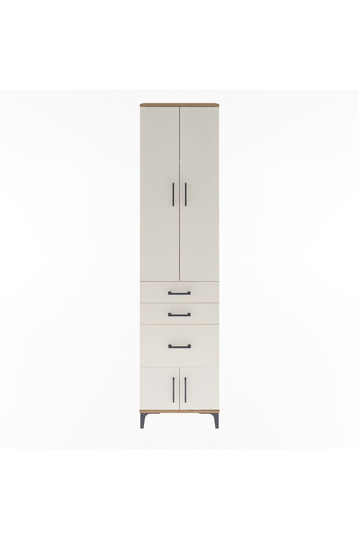Arges Dolap 3 Raflı 3 Çekmeceli 4 Kapaklı 60x30x243 - S32M019V7A