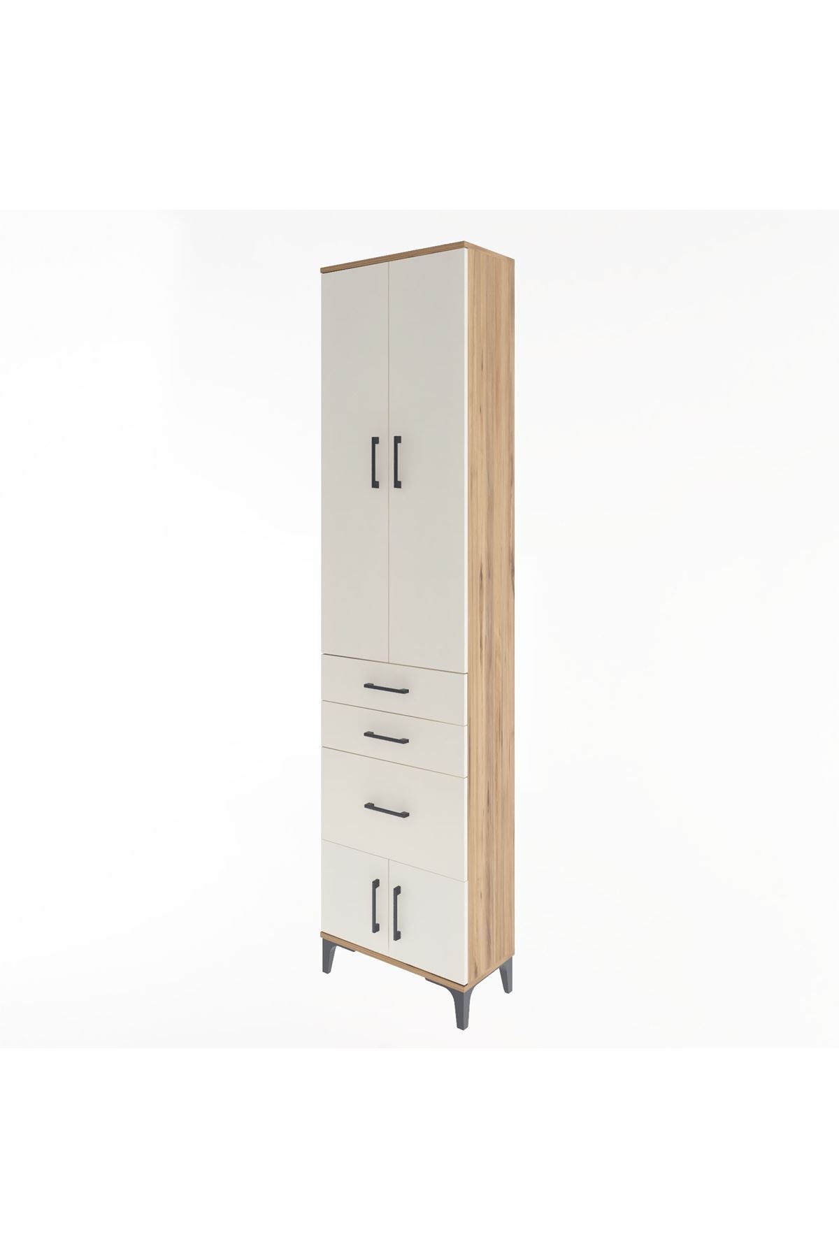 Arges Dolap 3 Raflı 3 Çekmeceli 4 Kapaklı 60x30x243 - S32M019V7A