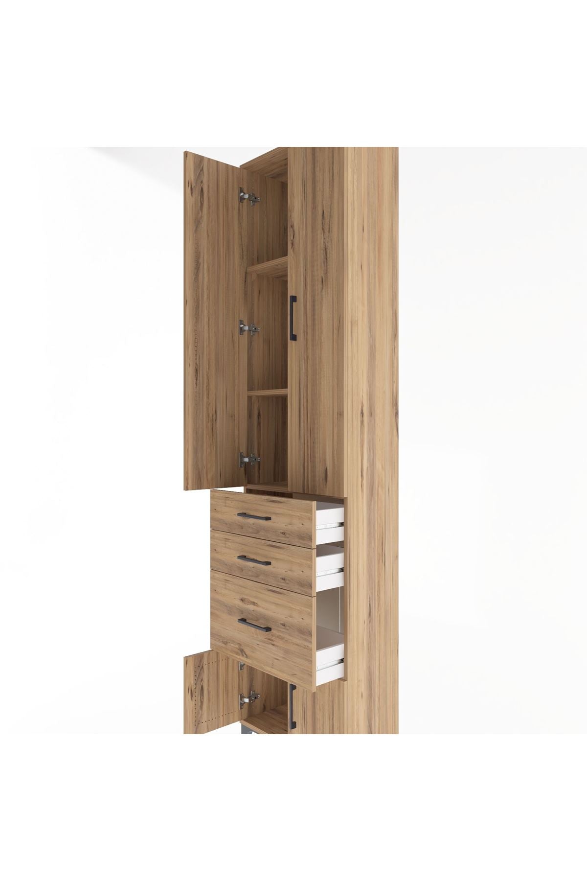 Arges Dolap 3 Raflı 3 Çekmeceli 4 Kapaklı 60x30x243 - S32M019V9A