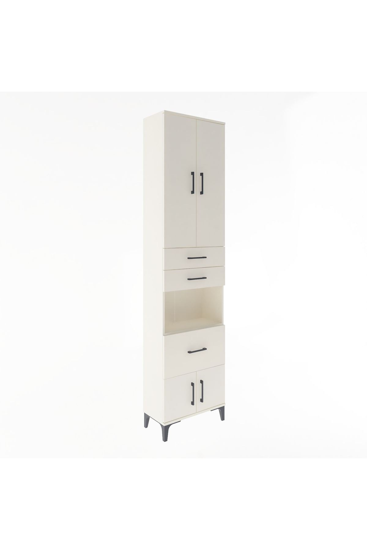 Arges Dolap 4 Raflı 3 Çekmeceli 2 Kapaklı 60x30x243 - S32M020V1A
