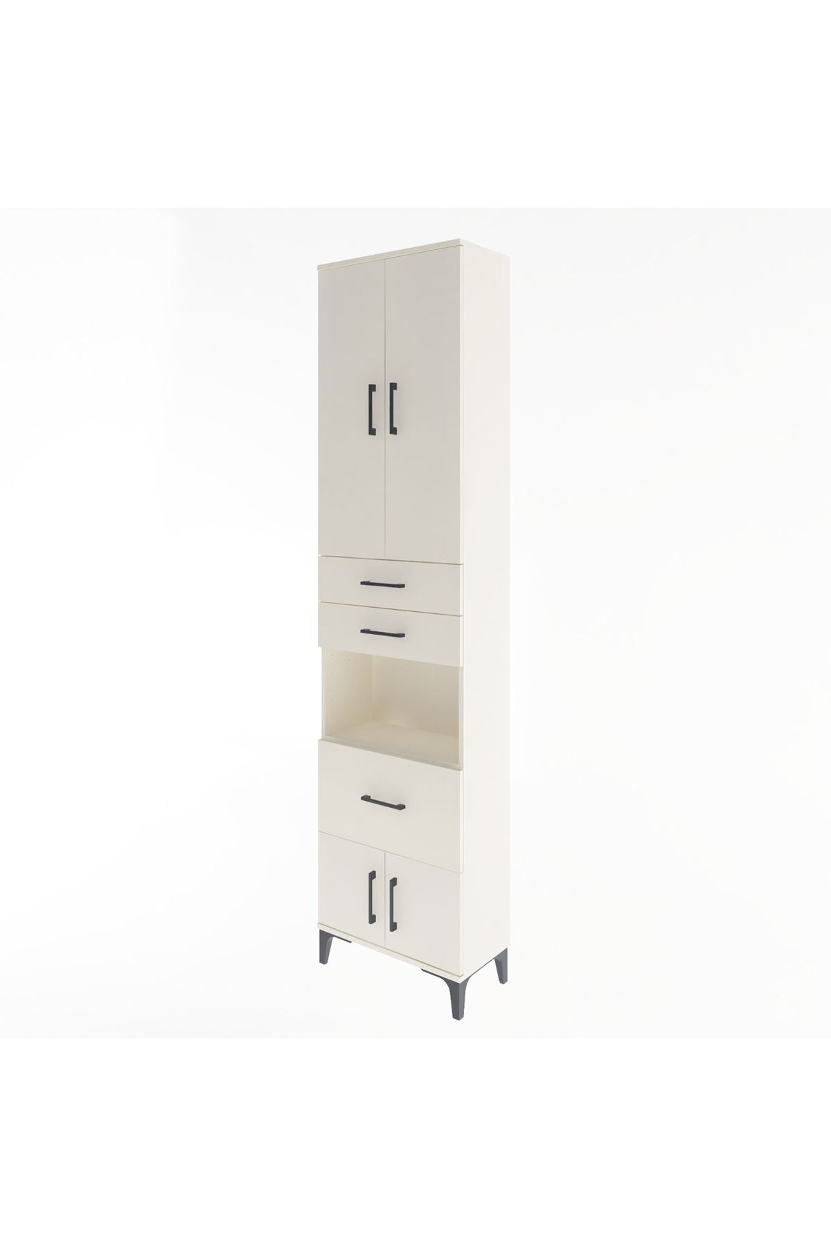 Arges Dolap 4 Raflı 3 Çekmeceli 2 Kapaklı 60x30x243 - S32M020V1A