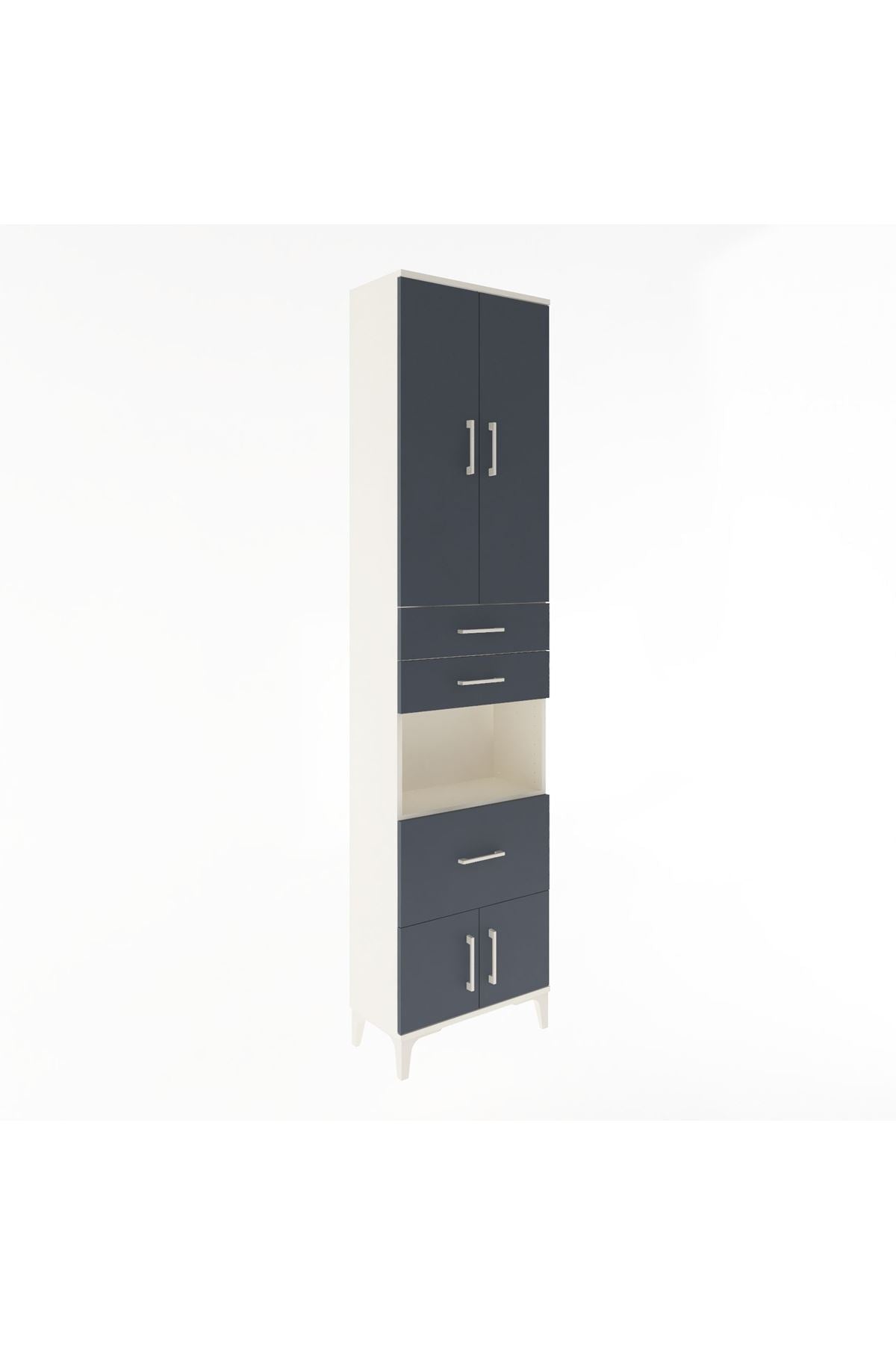 Arges Dolap 4 Raflı 3 Çekmeceli 2 Kapaklı 60x30x243 - S32M020V2A