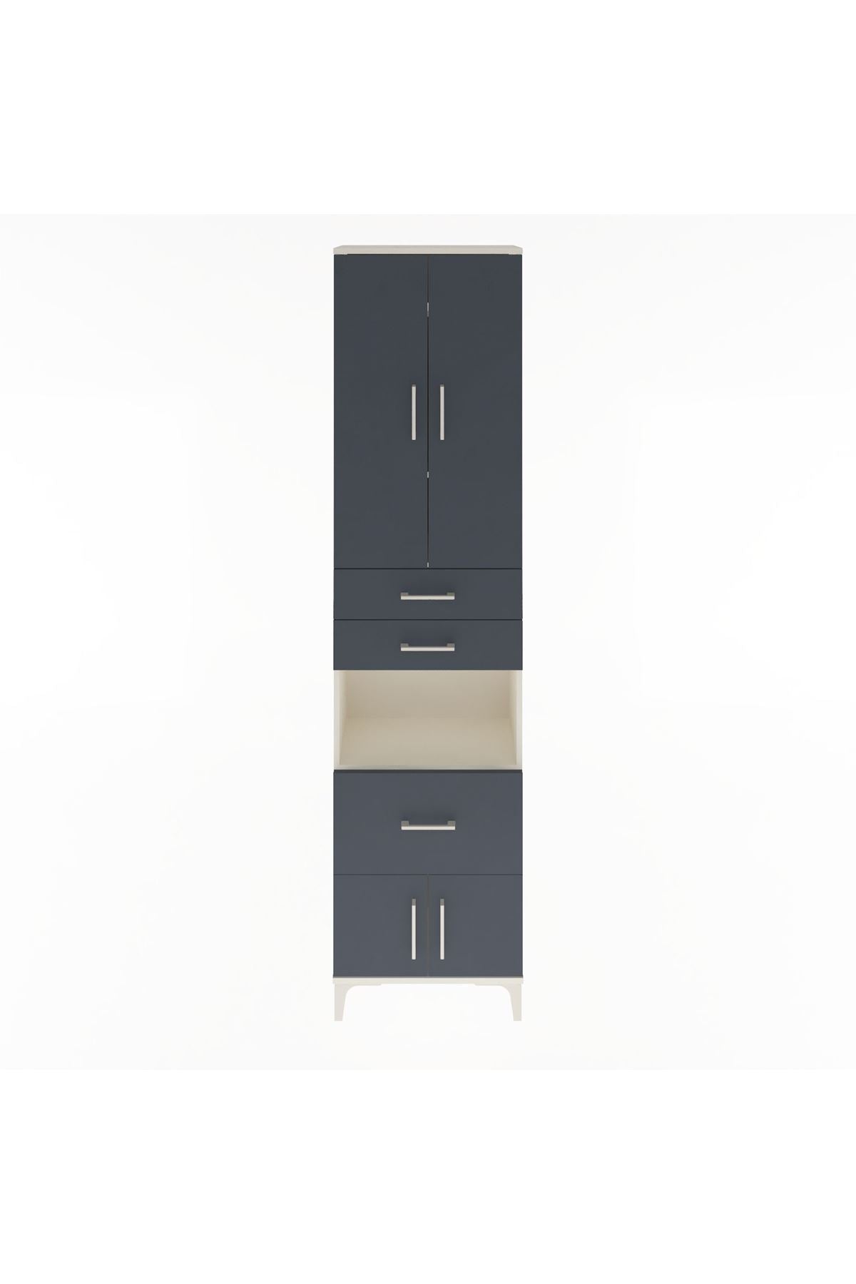 Arges Dolap 4 Raflı 3 Çekmeceli 2 Kapaklı 60x30x243 - S32M020V2A