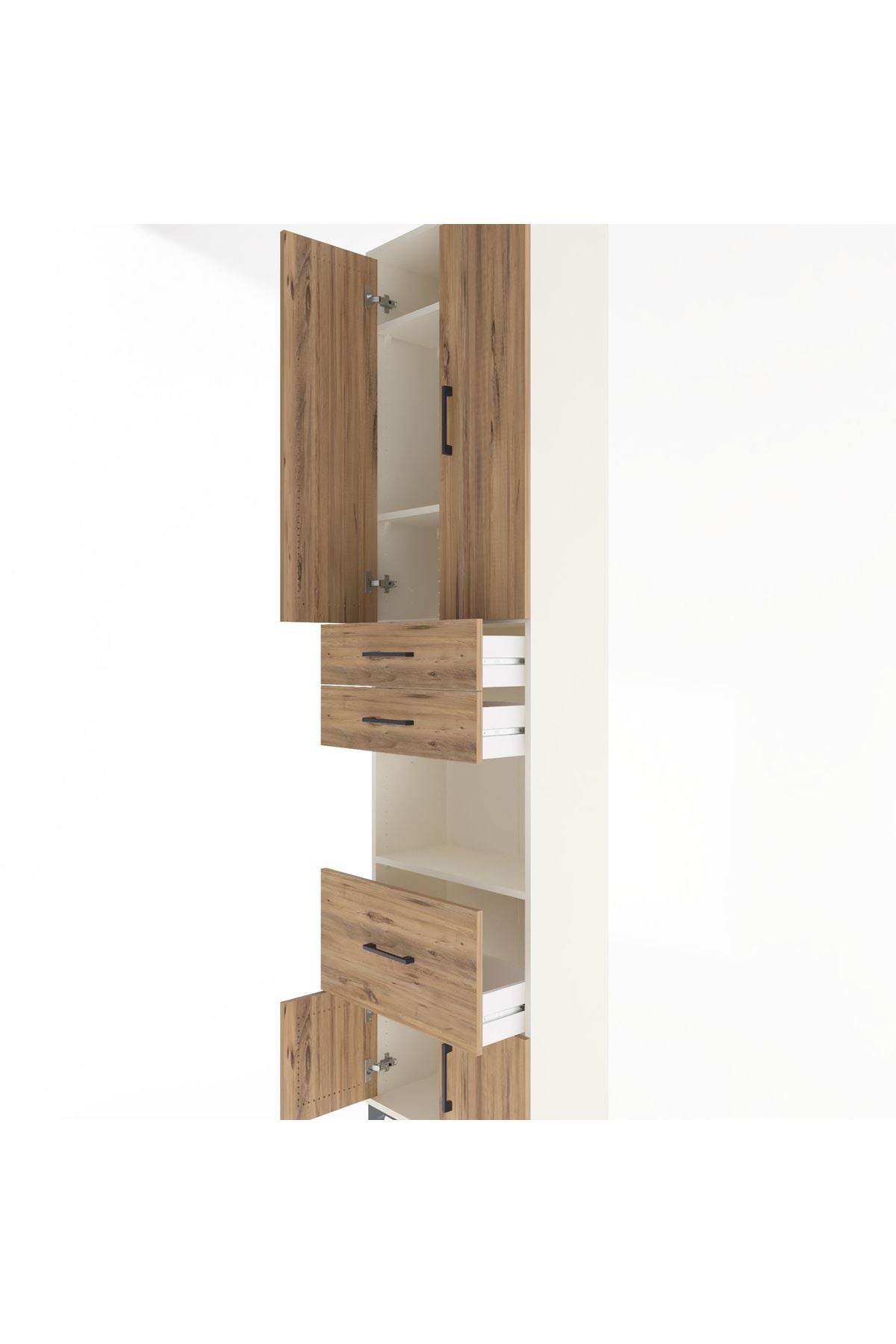 Arges Dolap 4 Raflı 3 Çekmeceli 2 Kapaklı 60x30x243 - S32M020V3A