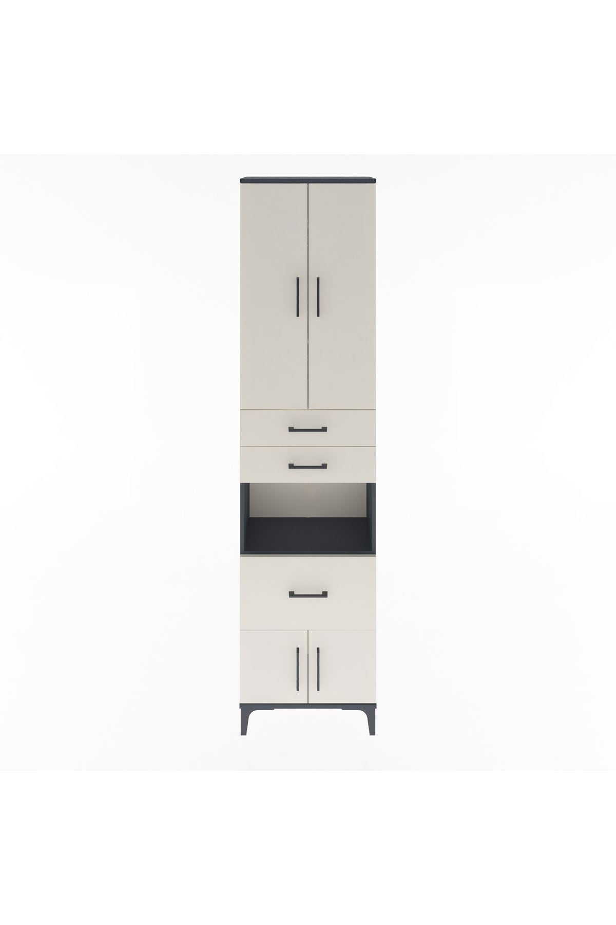 Arges Dolap 4 Raflı 3 Çekmeceli 2 Kapaklı 60x30x243 - S32M020V4A