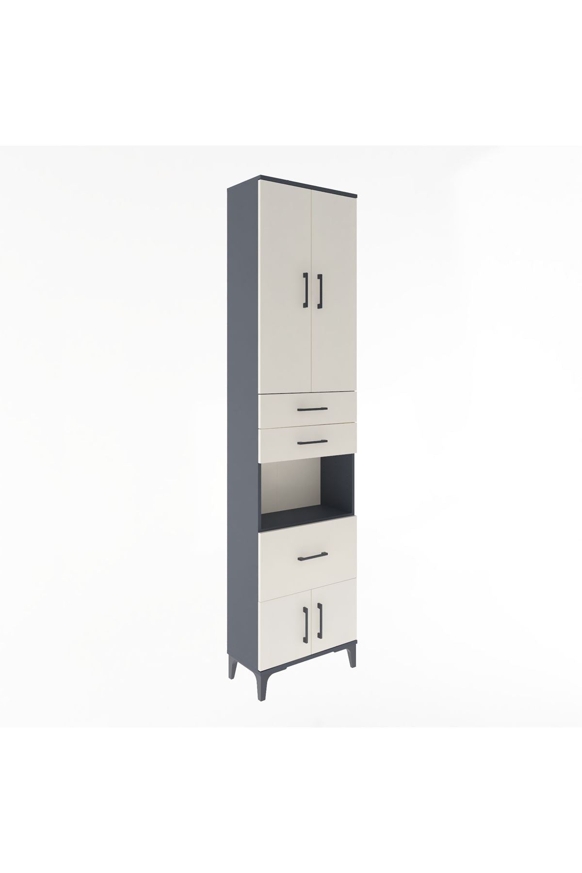 Arges Dolap 4 Raflı 3 Çekmeceli 2 Kapaklı 60x30x243 - S32M020V4A