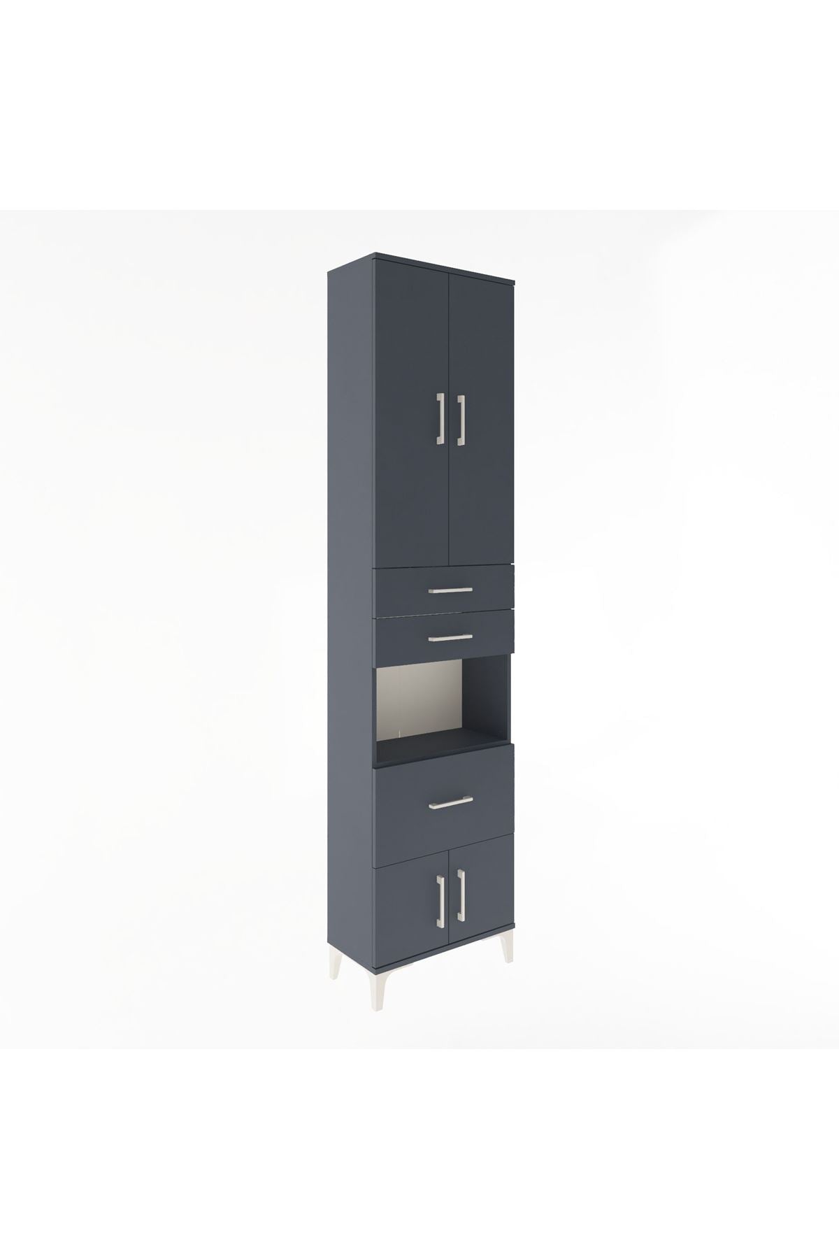 Arges Dolap 4 Raflı 3 Çekmeceli 2 Kapaklı 60x30x243 - S32M020V5A