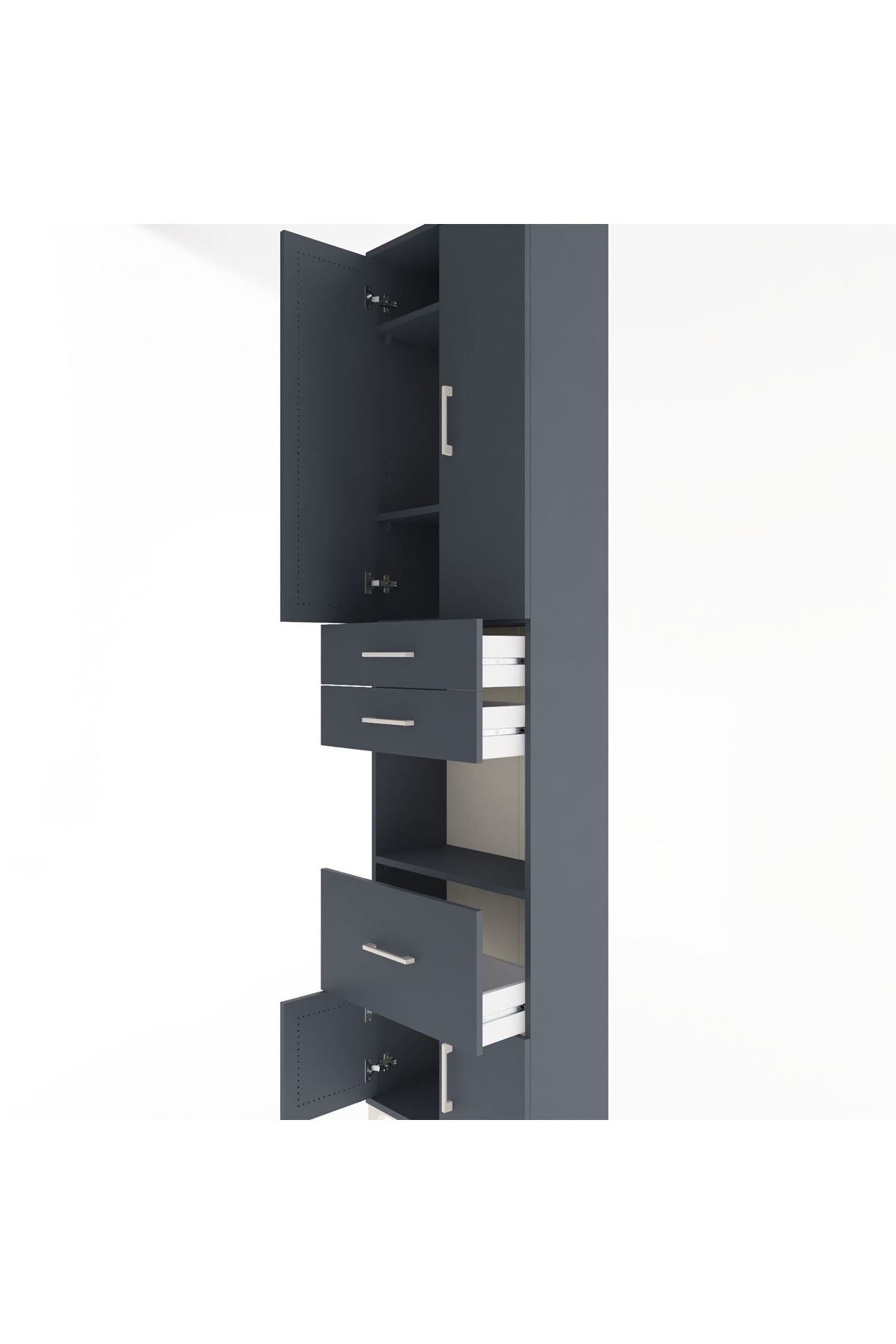 Arges Dolap 4 Raflı 3 Çekmeceli 2 Kapaklı 60x30x243 - S32M020V5A