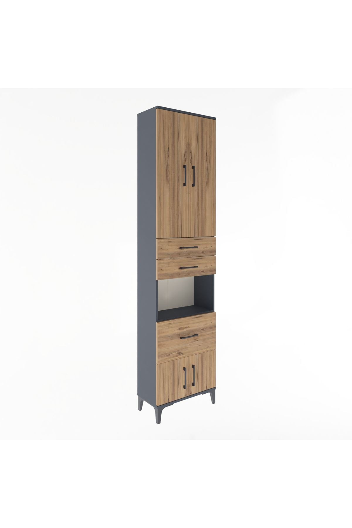 Arges Dolap 4 Raflı 3 Çekmeceli 2 Kapaklı 60x30x243 - S32M020V6A