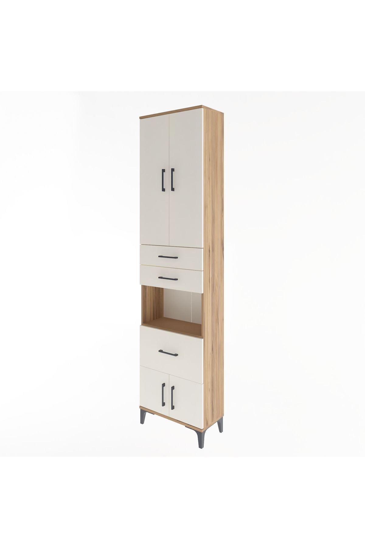 Arges Dolap 4 Raflı 3 Çekmeceli 2 Kapaklı 60x30x243 - S32M020V7A