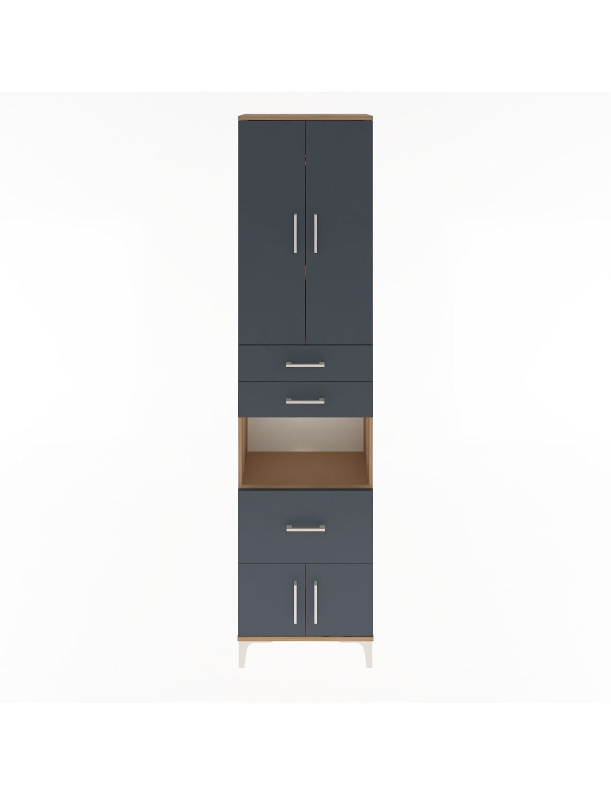 Arges Dolap 4 Raflı 3 Çekmeceli 2 Kapaklı 60x30x243 - S32M020V8A
