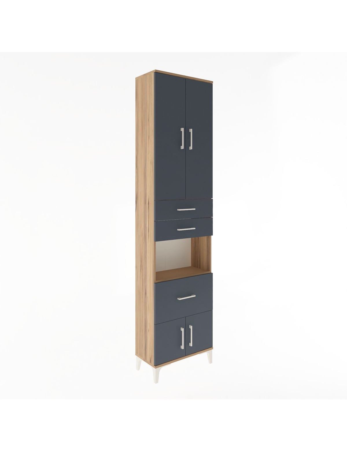 Arges Dolap 4 Raflı 3 Çekmeceli 2 Kapaklı 60x30x243 - S32M020V8A
