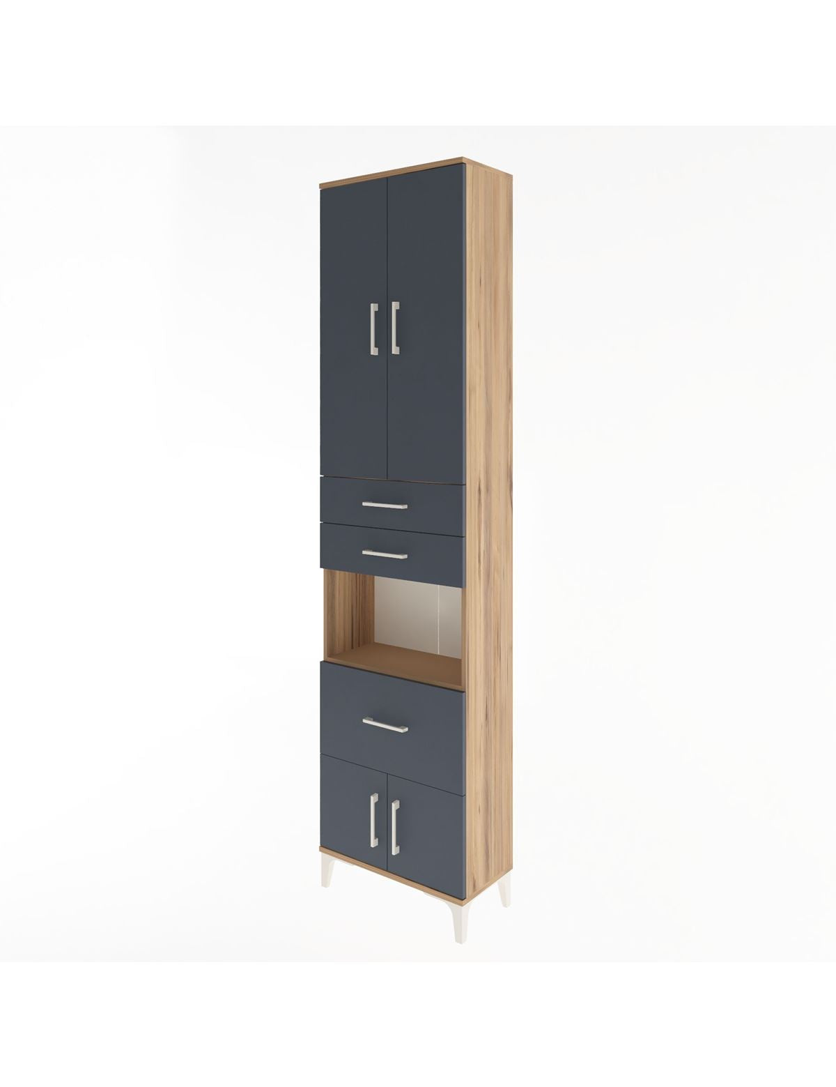 Arges Dolap 4 Raflı 3 Çekmeceli 2 Kapaklı 60x30x243 - S32M020V8A